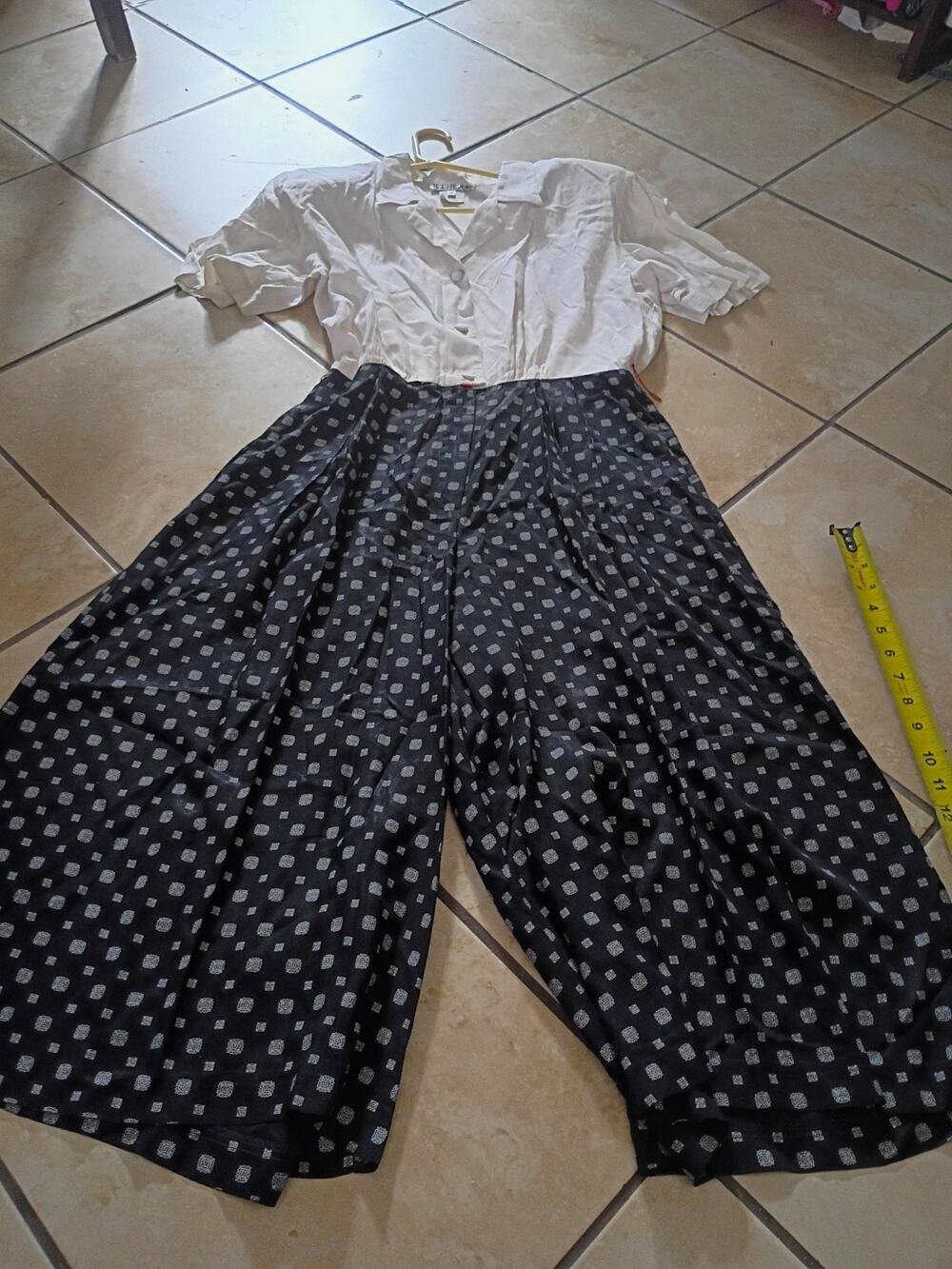 Vintage RJ Stevens 80s 90s Jumpsuit Culotte Pattern Pants Dress Size 10 USA Made